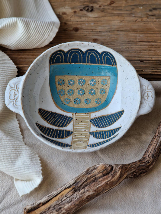 Blue Tulip Soup Bowl