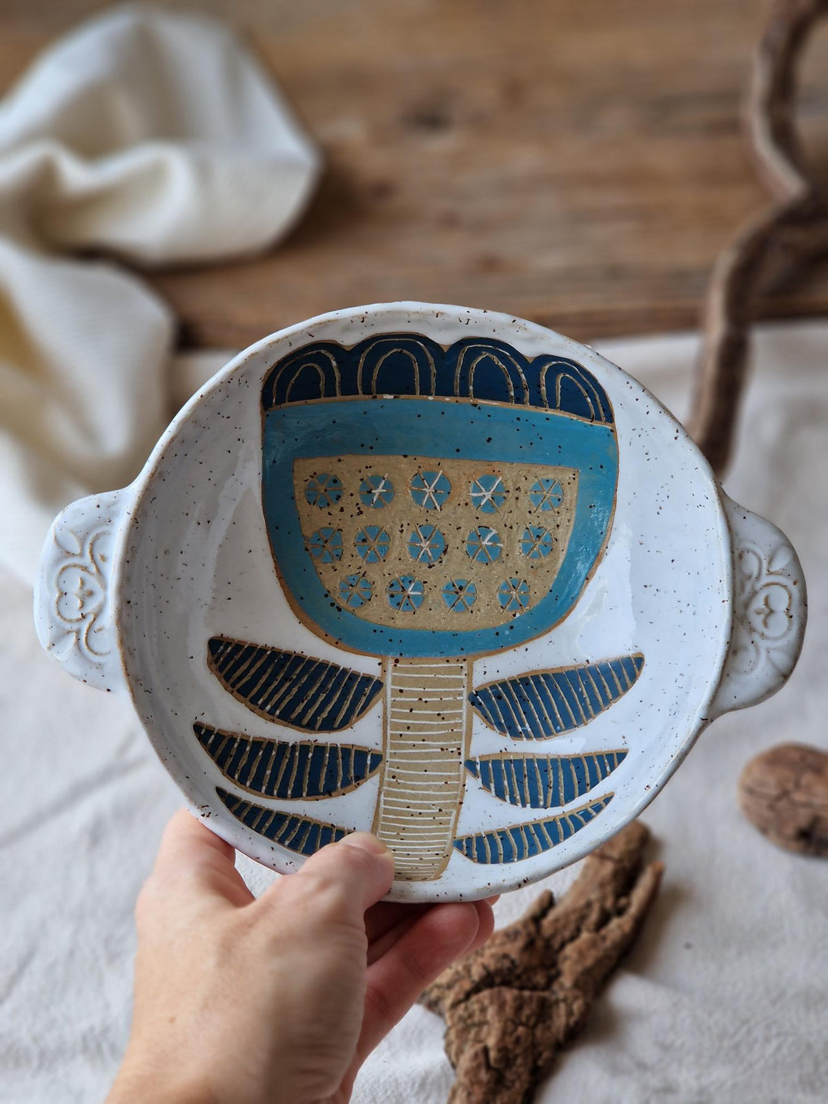Blue Tulip Soup Bowl