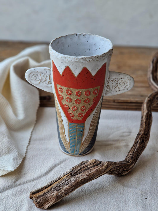 Red Tulip Vase