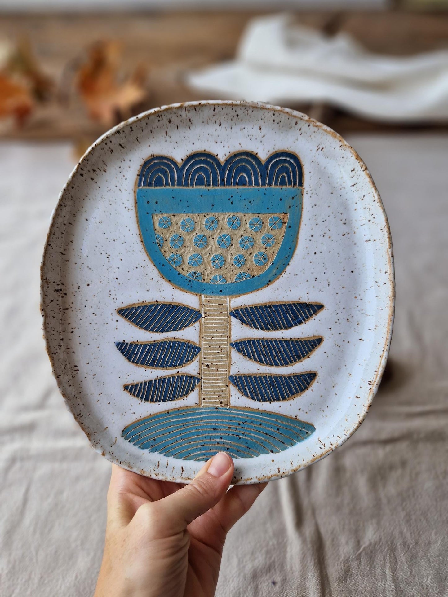 Blue Tulip Plate