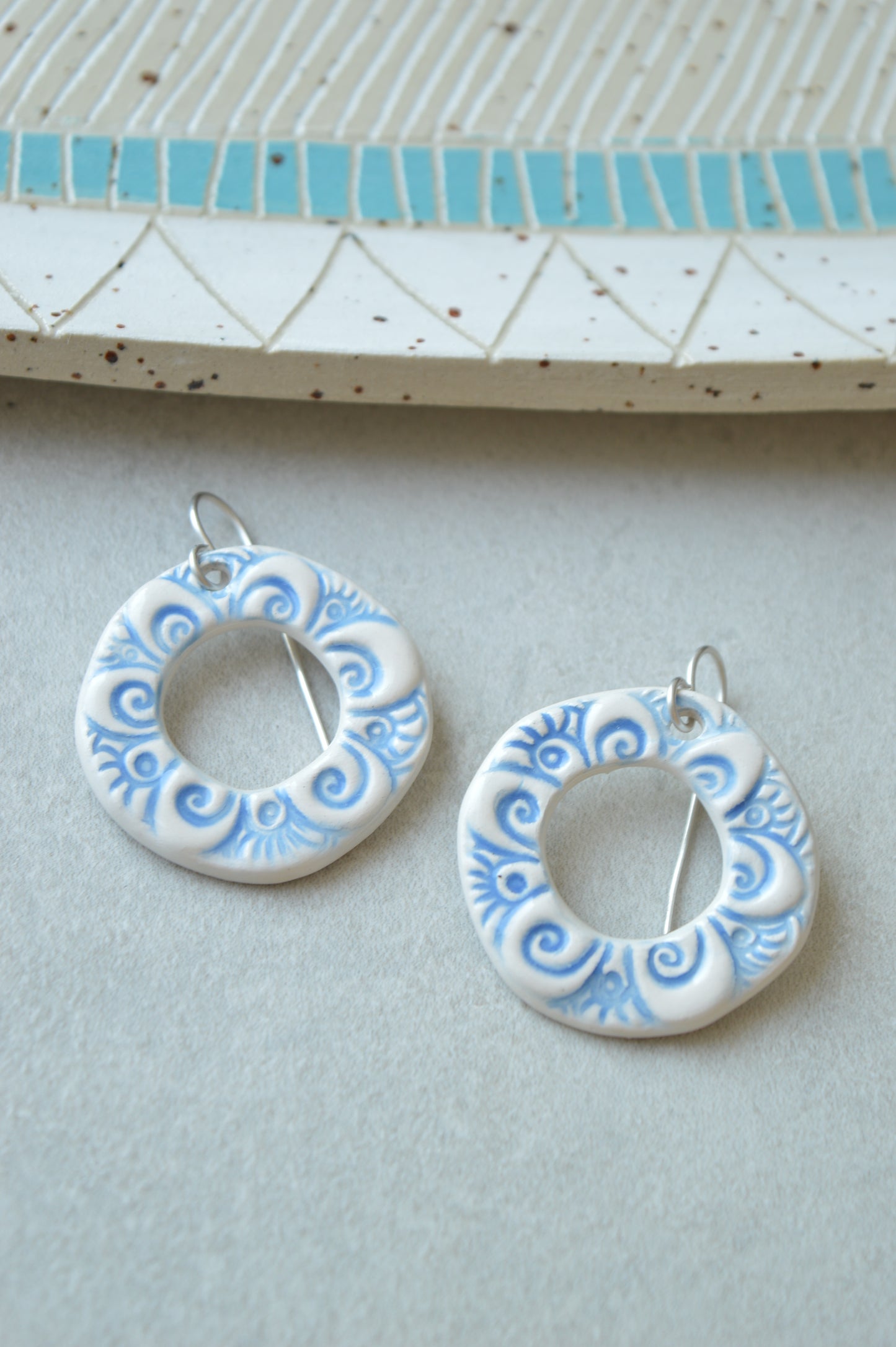 Ceramic Hoop Earrings