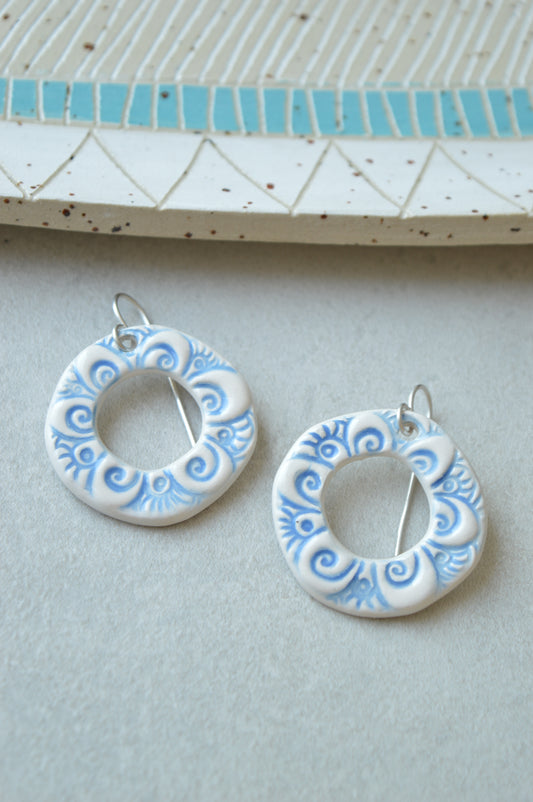 Ceramic Hoop Earrings