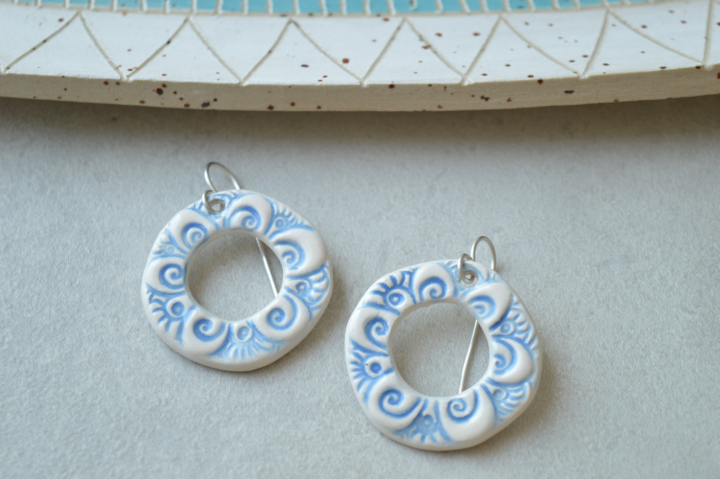 Ceramic Hoop Earrings