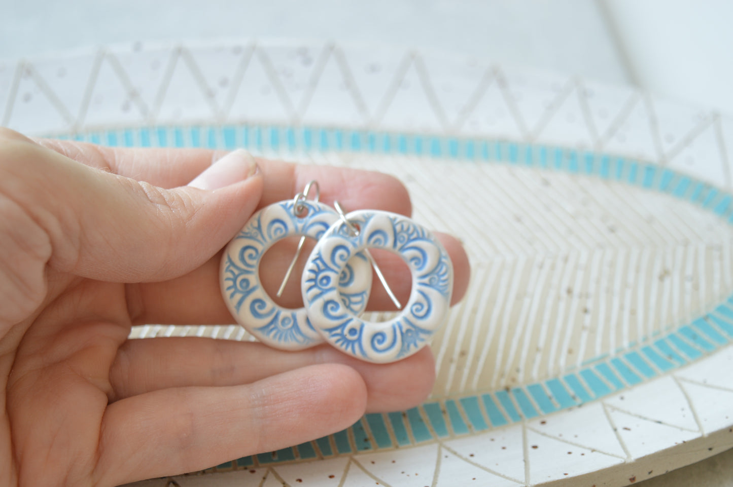 Ceramic Hoop Earrings