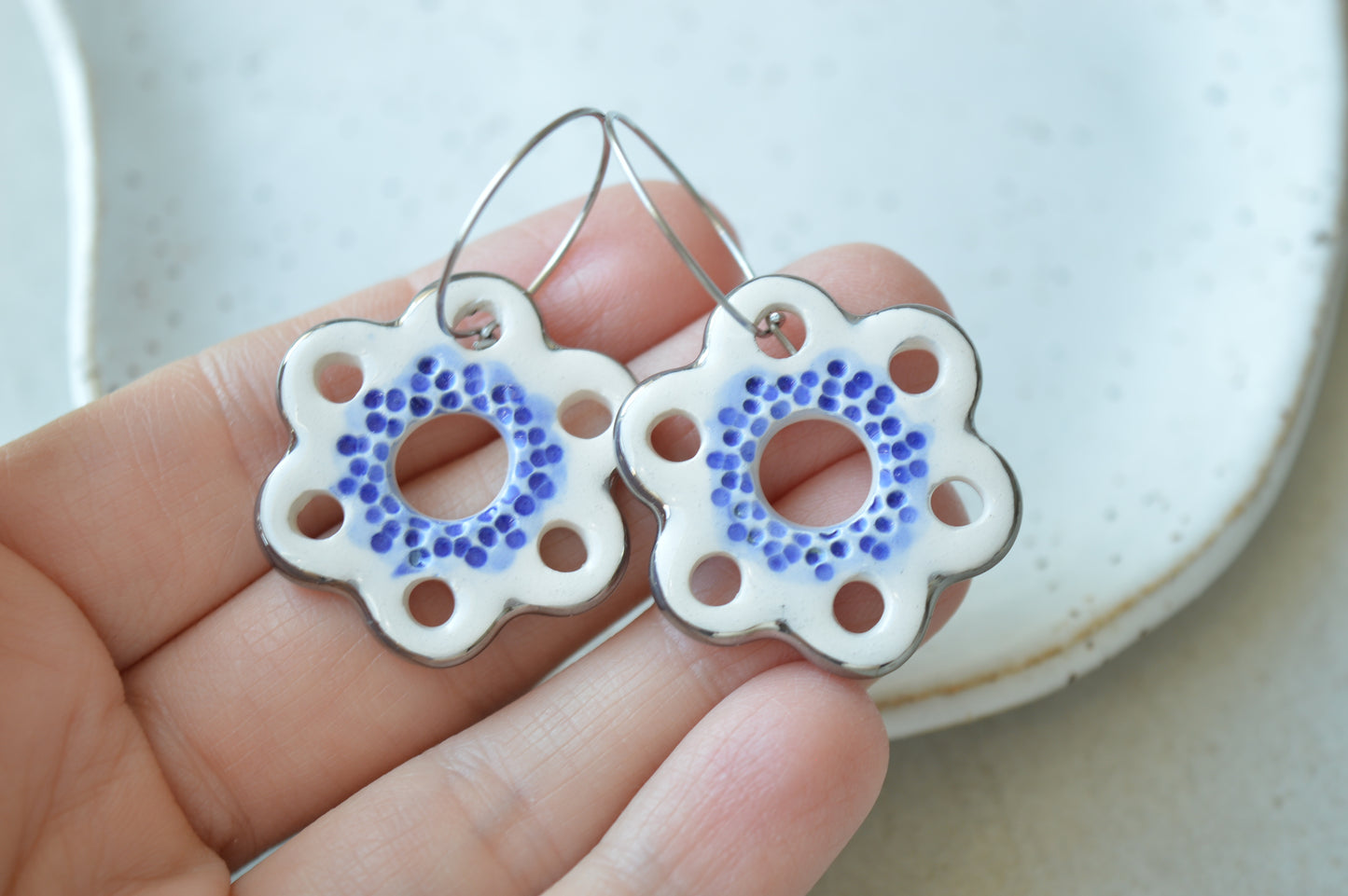 Floral Hoop earrings