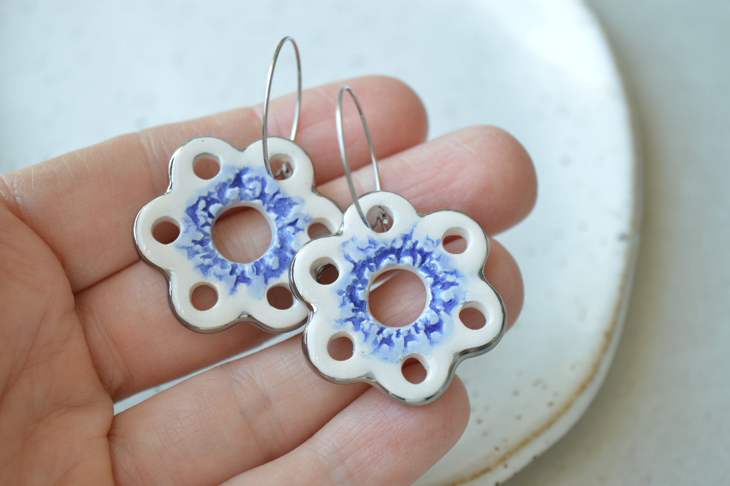 Floral Hoop earrings