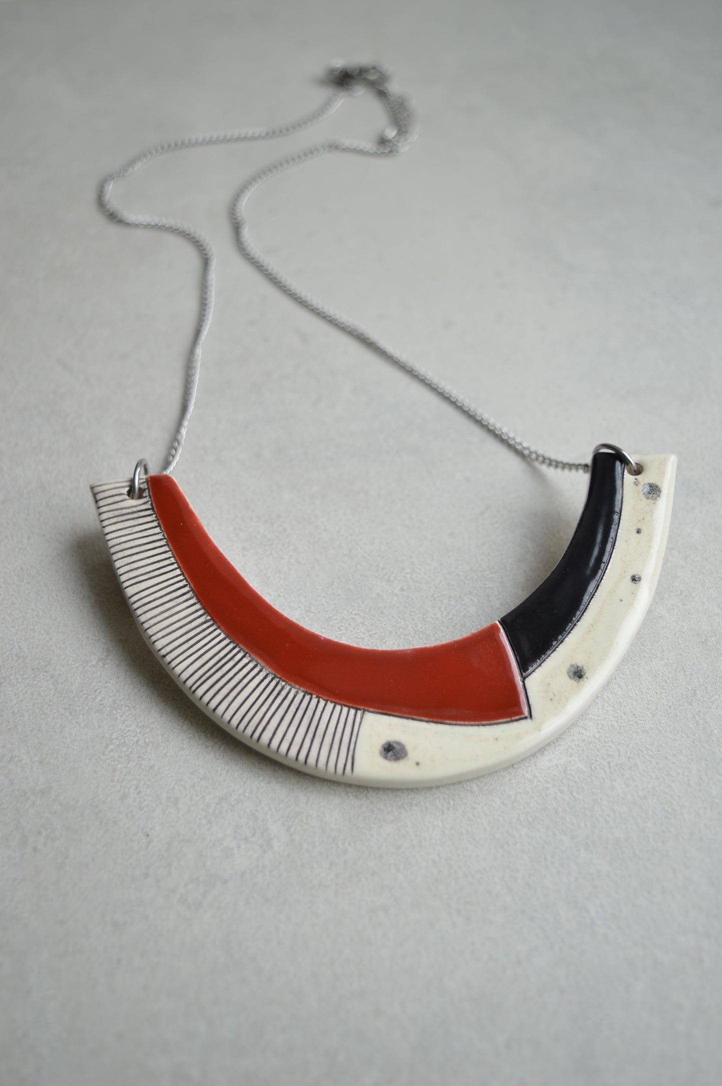 Geometric ceramic statement necklace No. 6