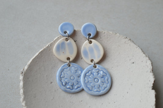 Long floral earrings