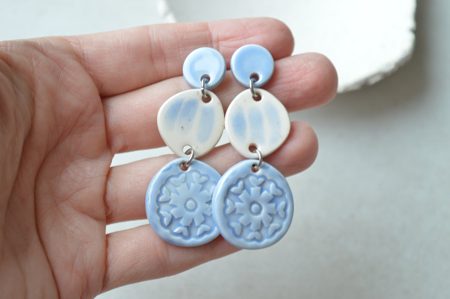 Long floral earrings