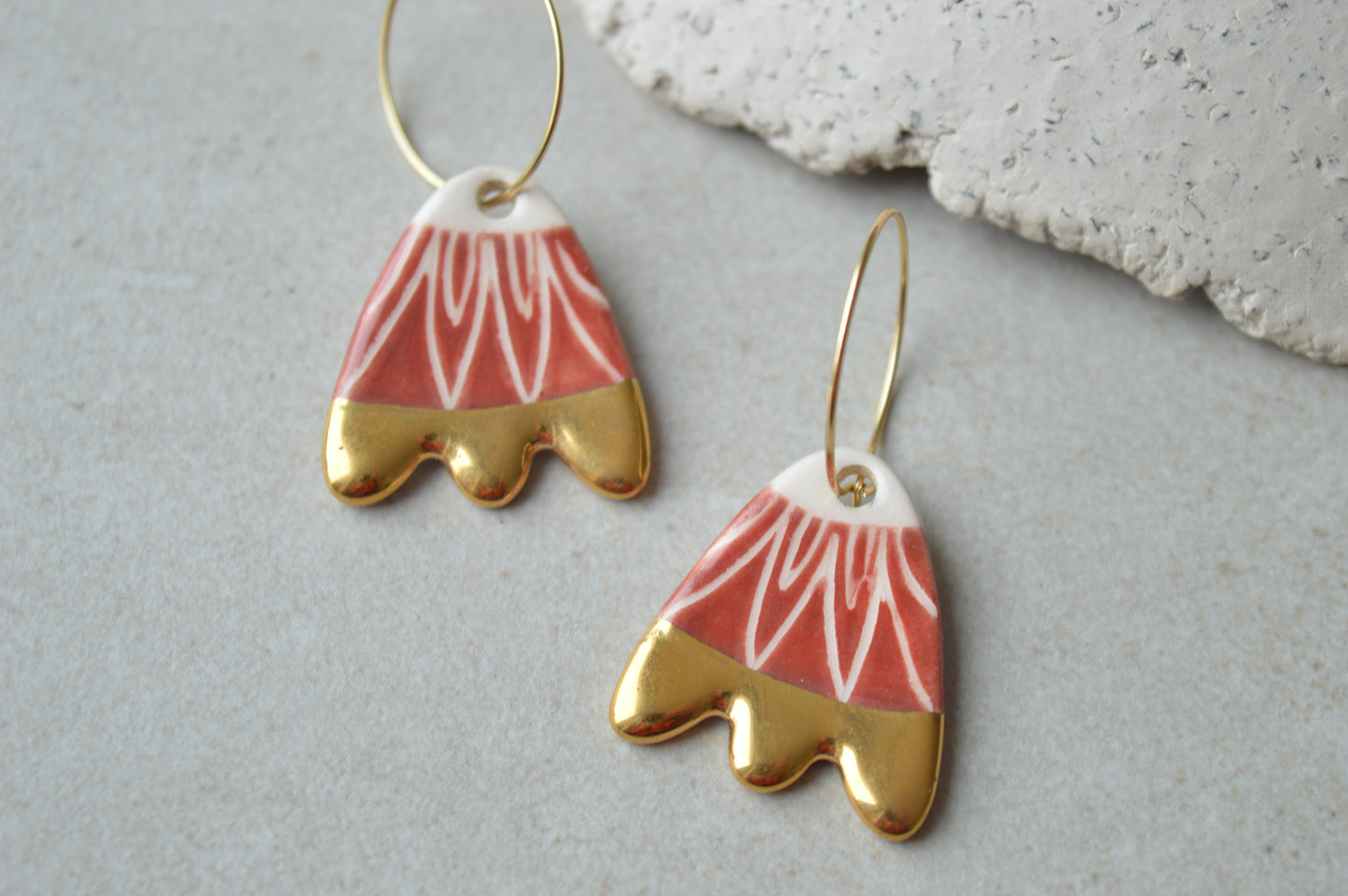 Ceramic earrings - tulips