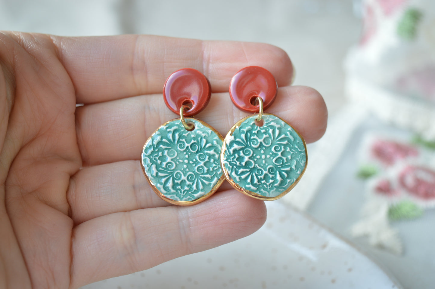 Ceramic Earrings No. 208