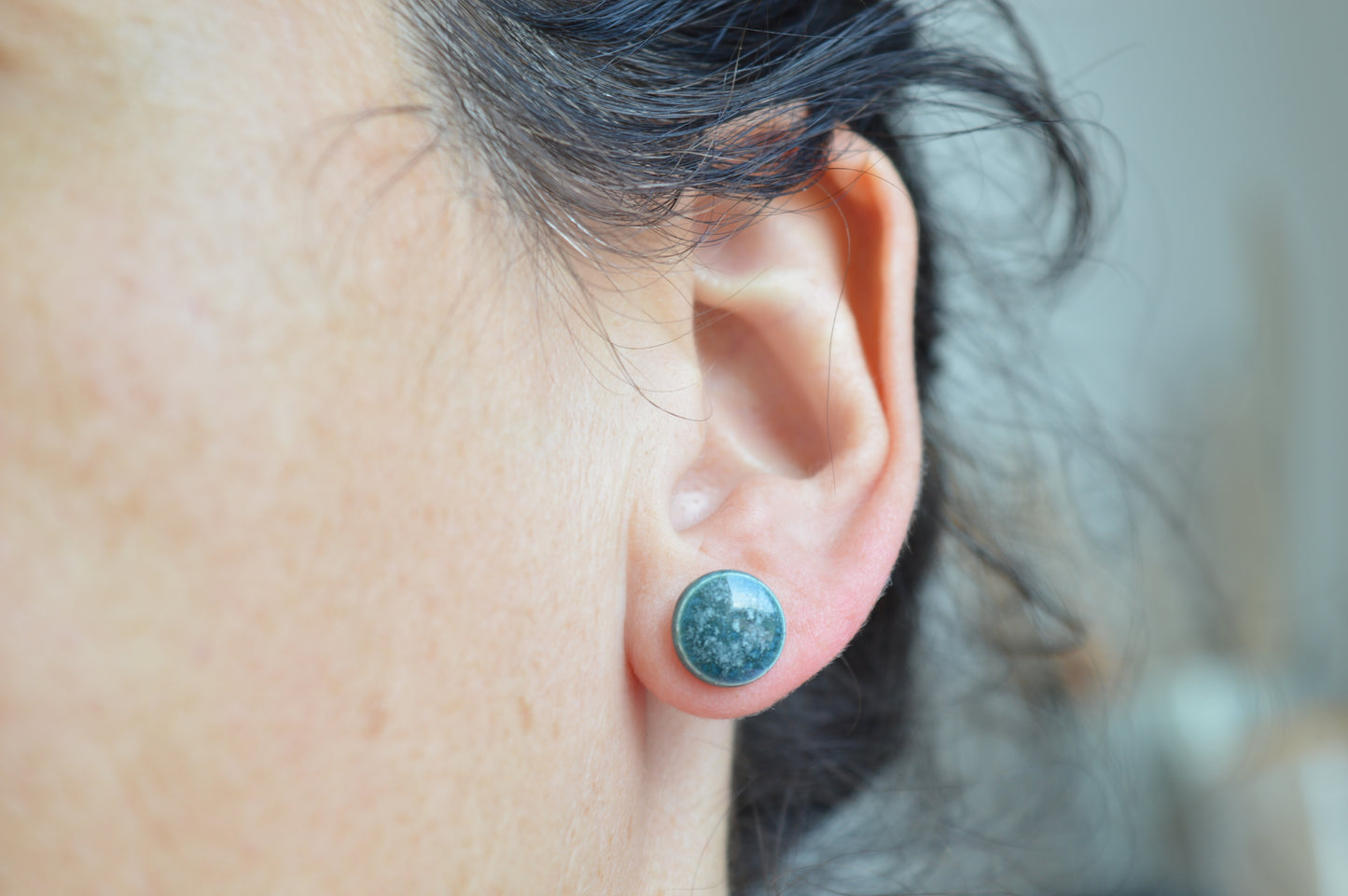 Stud earrings - Turkish green