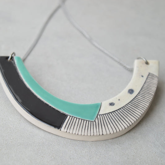 Geometric ceramic statement necklace No. 1