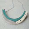 teal blue ceramic necklace