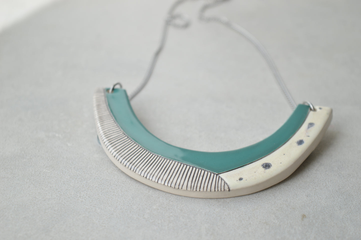 Geometric ceramic statement necklace No. 5