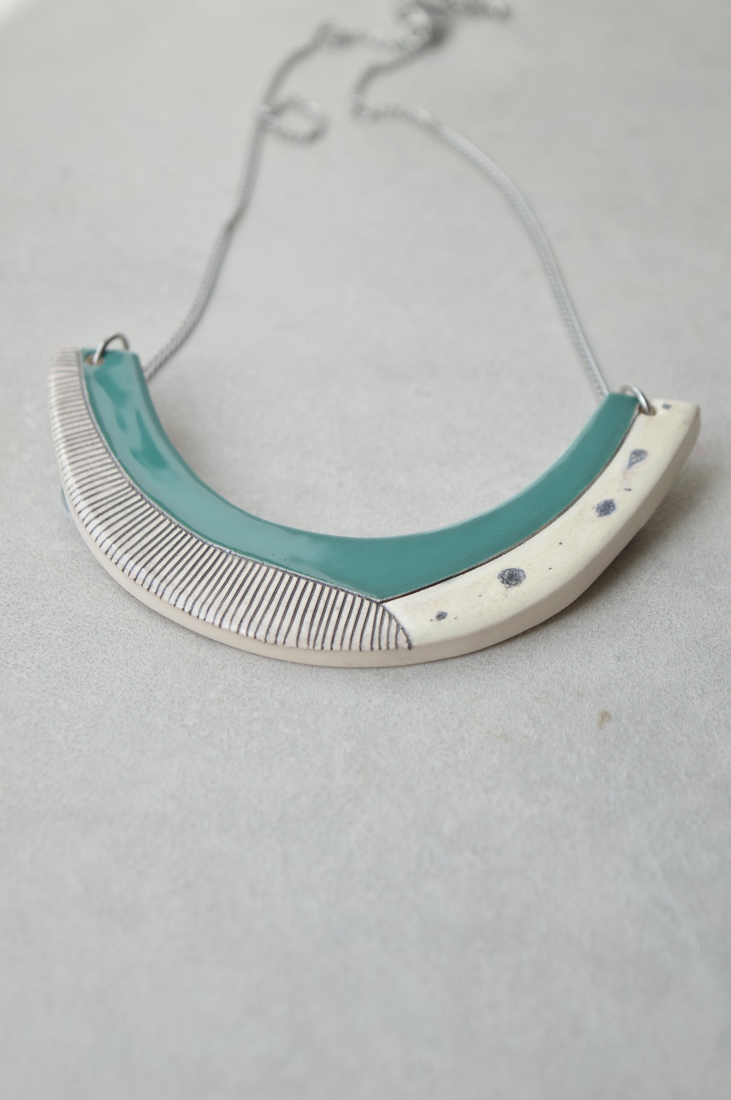 Geometric ceramic statement necklace No. 5