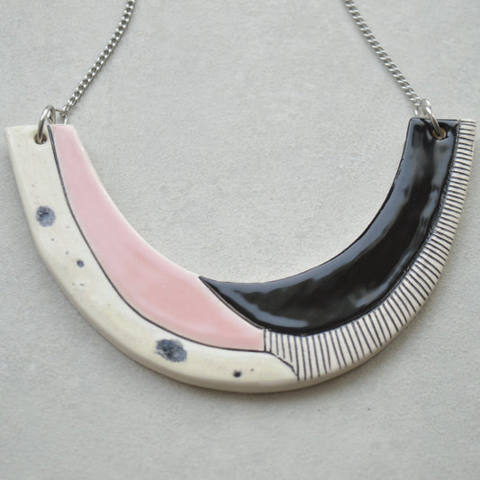 Geometric ceramic statement necklace No. 4