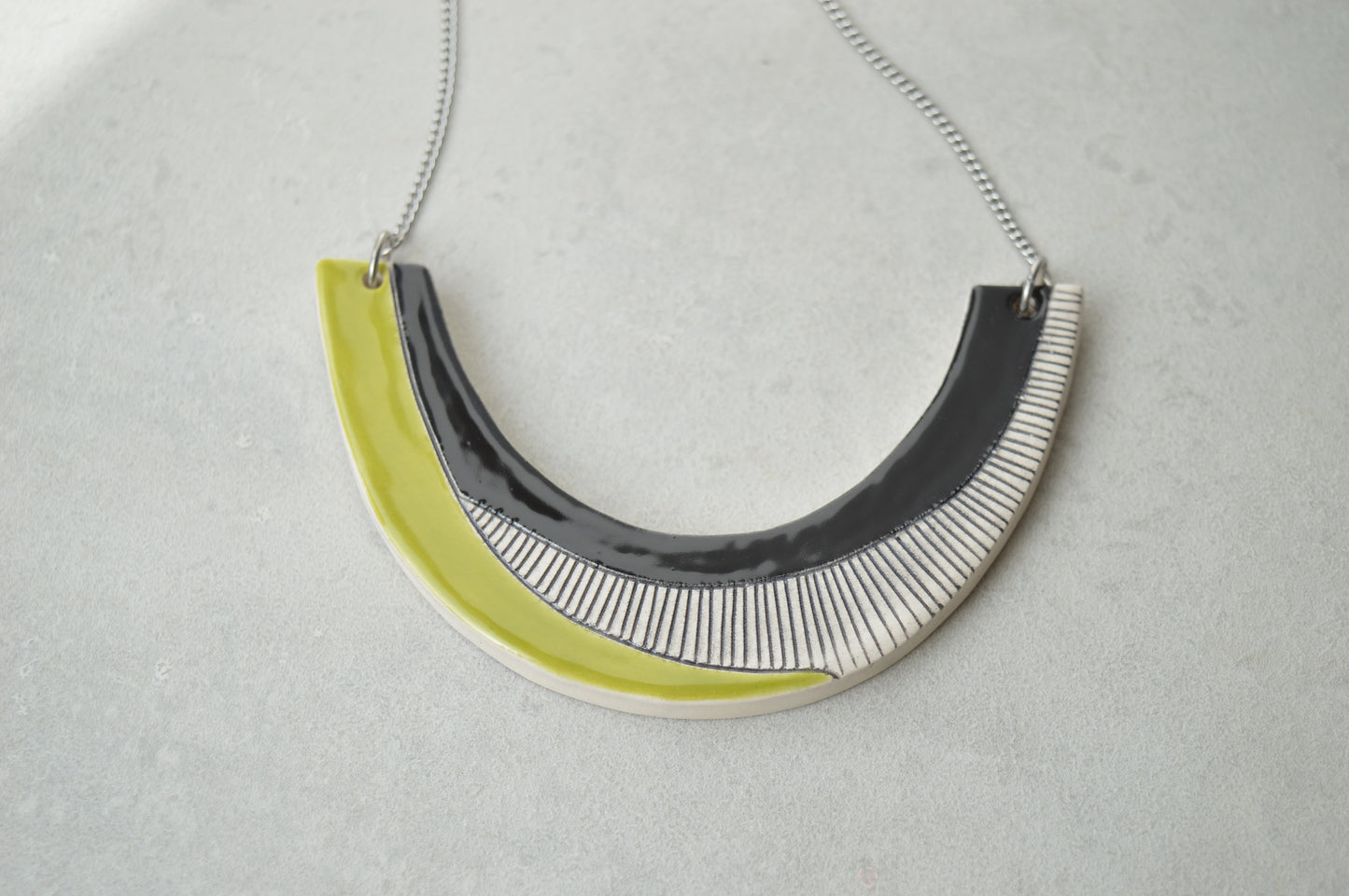 Geometric ceramic statement necklace No. 3
