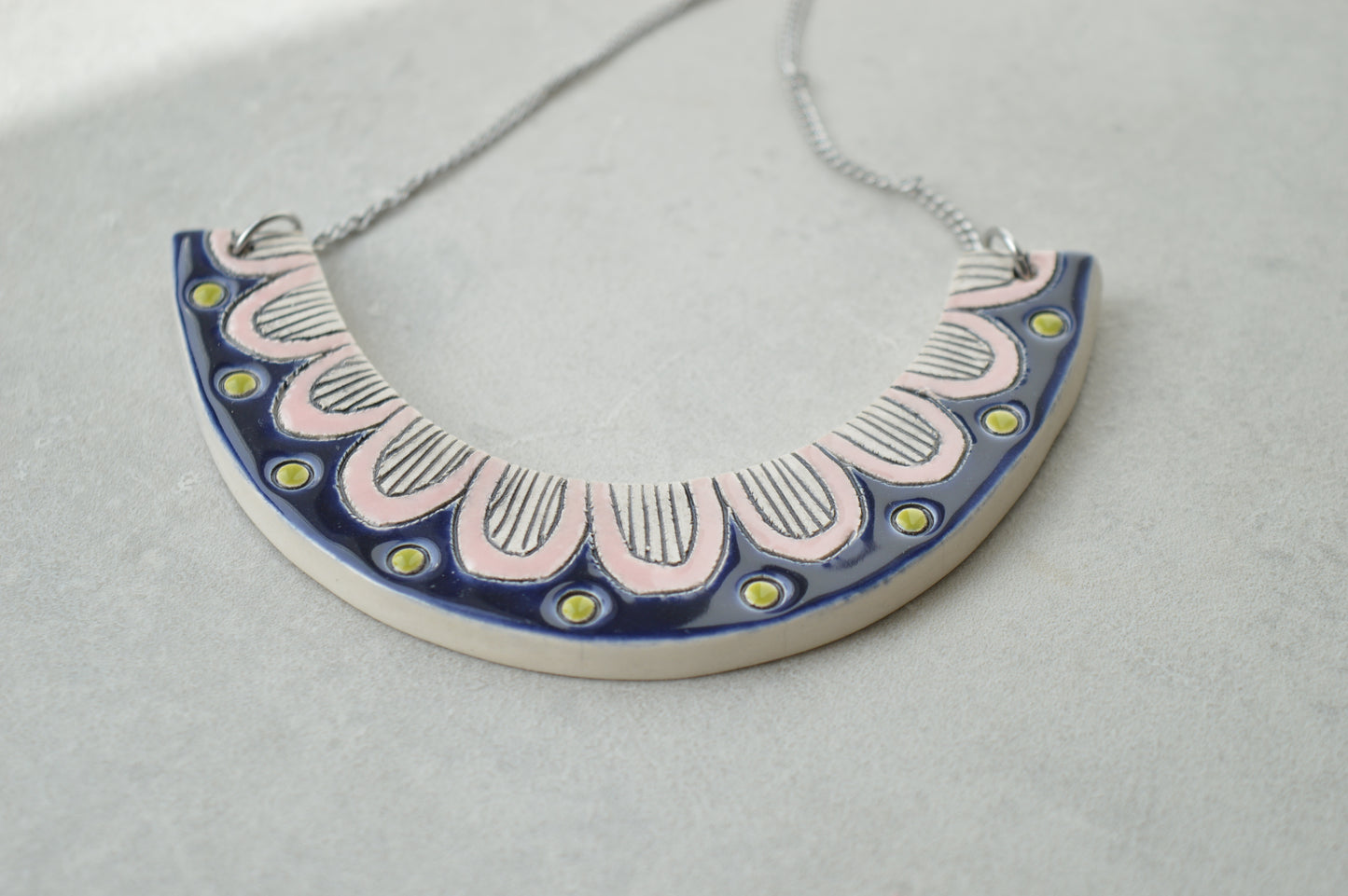 Geometric ceramic statement necklace No. 2