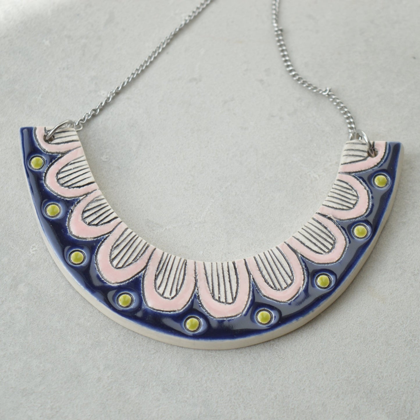 Geometric ceramic statement necklace No. 2
