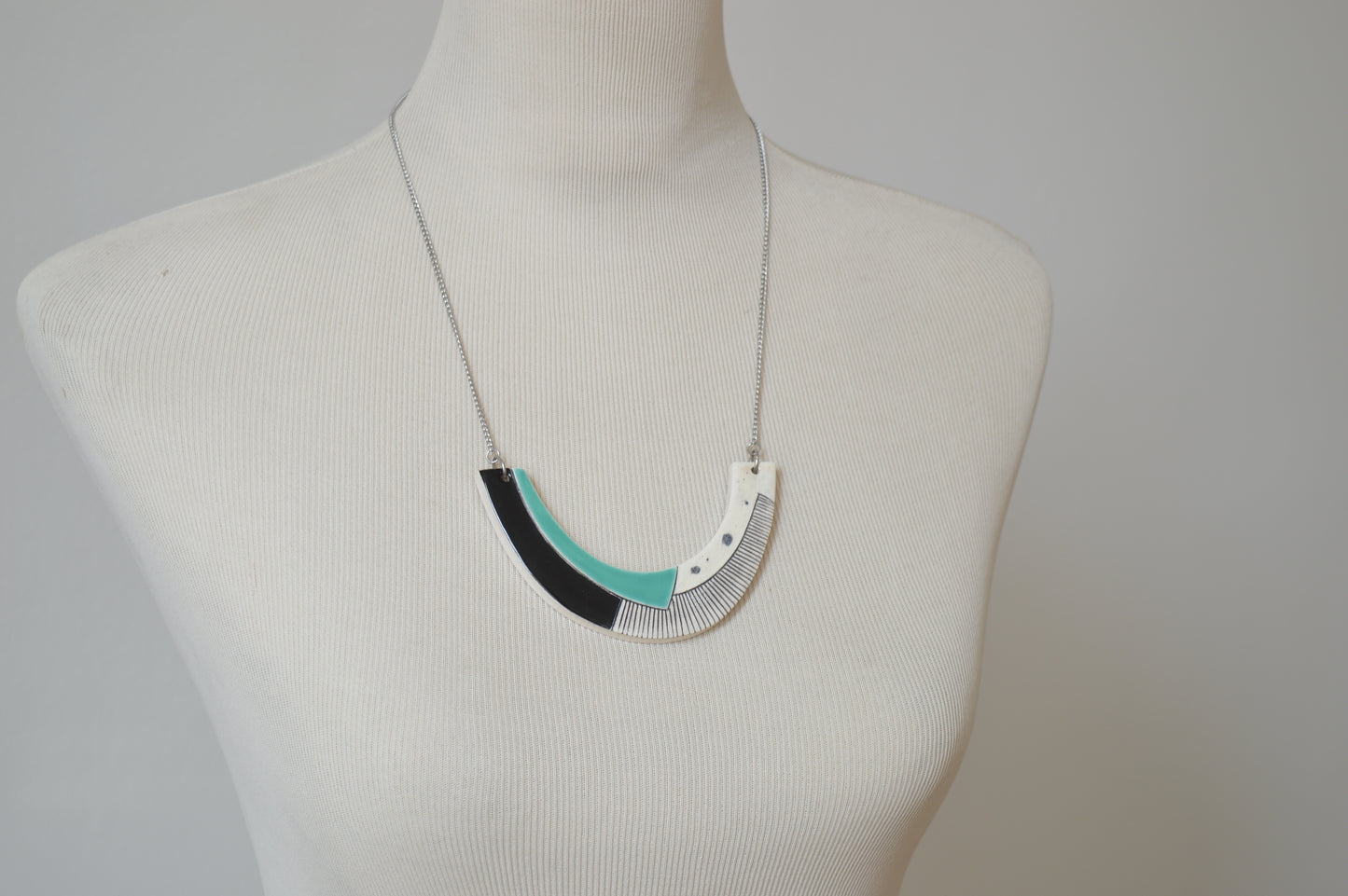 Geometric ceramic statement necklace No. 1