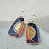 ceramic earrings with gold