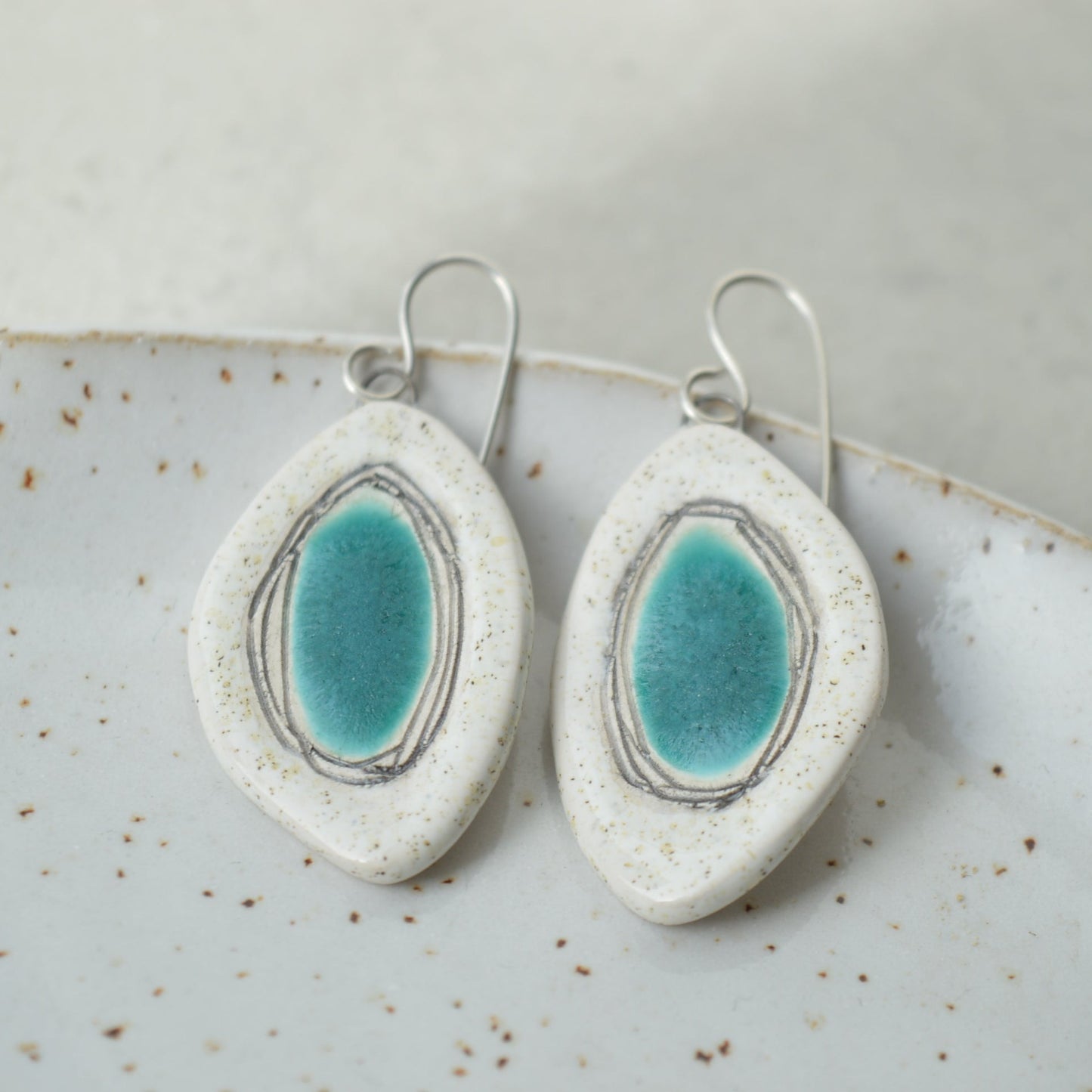 turquoise ceramic earrings