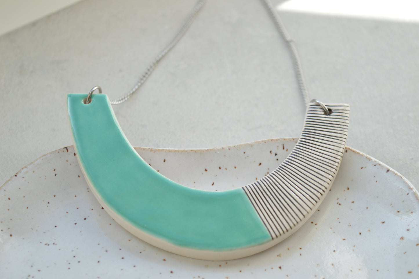 Ceramic statement necklace - Turquoise