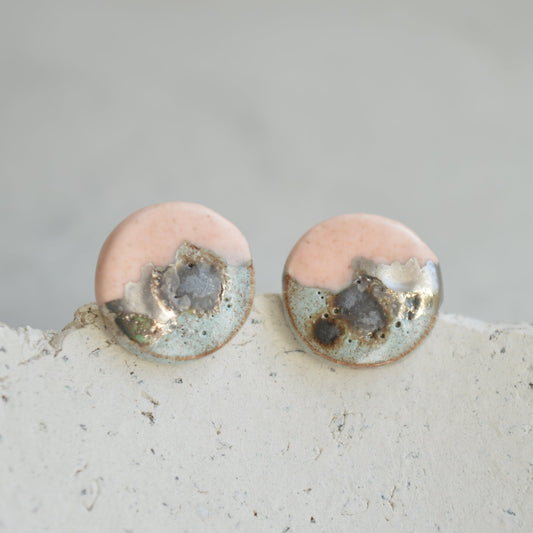 earthy ceramic stud earrings