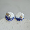 ceramic stud earrings silver
