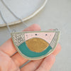 Geometric ceramic statement necklace No. 9