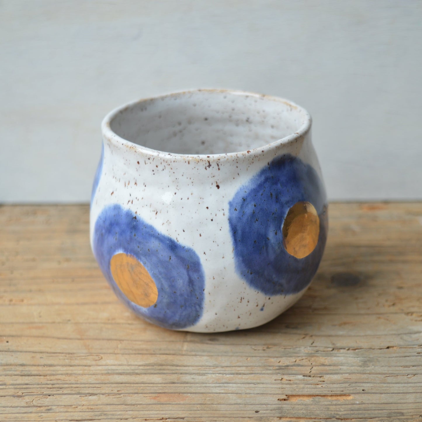 floral ceramic cup without handle