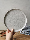 Dessert plate speckled white 10"