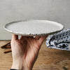 Dessert plate speckled white 10"