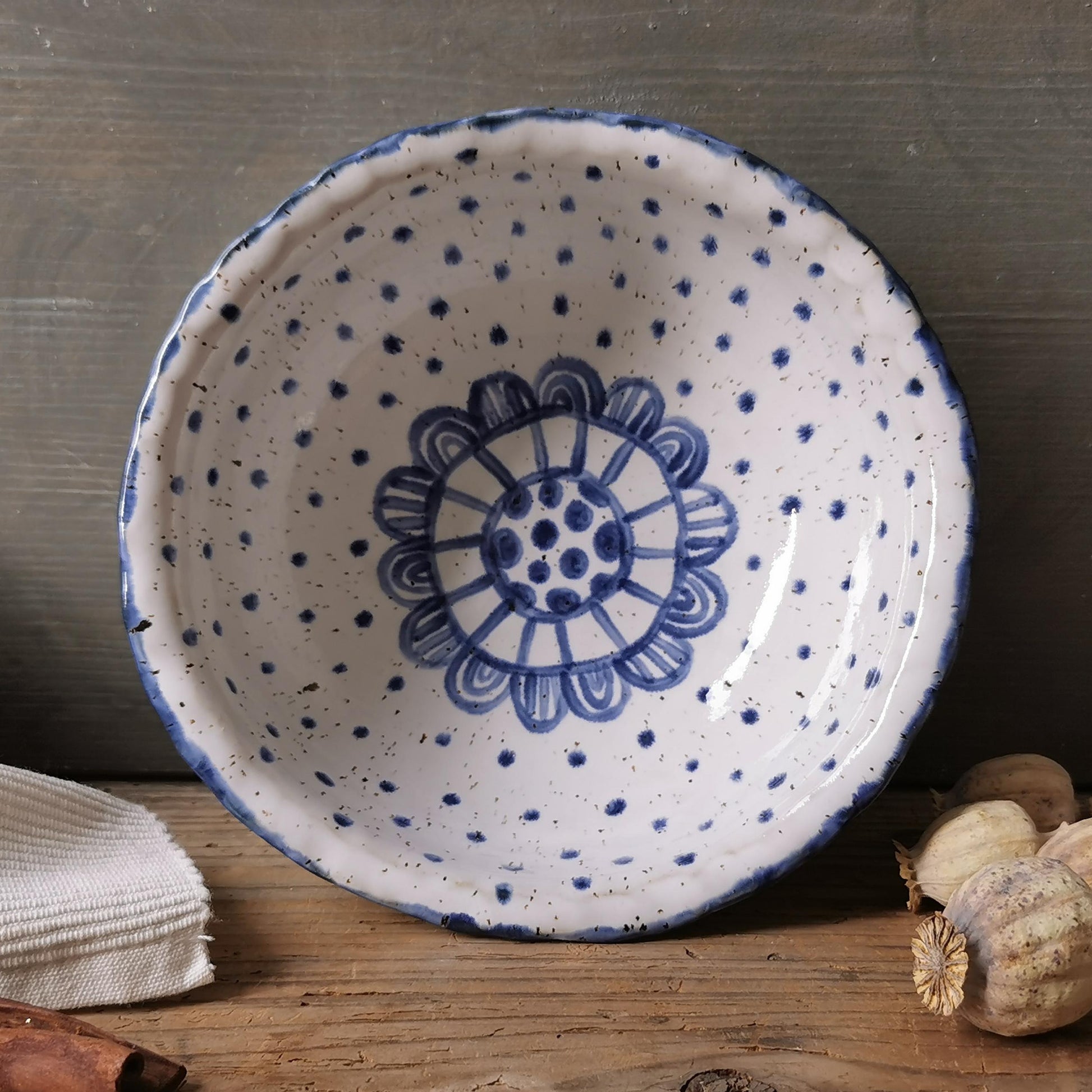 floral ceramic soup bowl