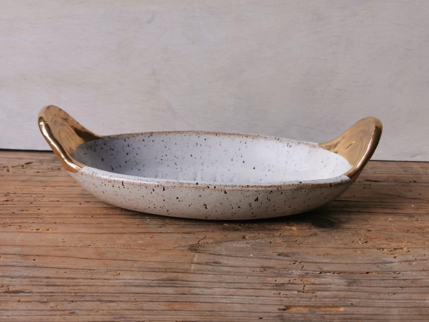 Serving platter with gold handles - small