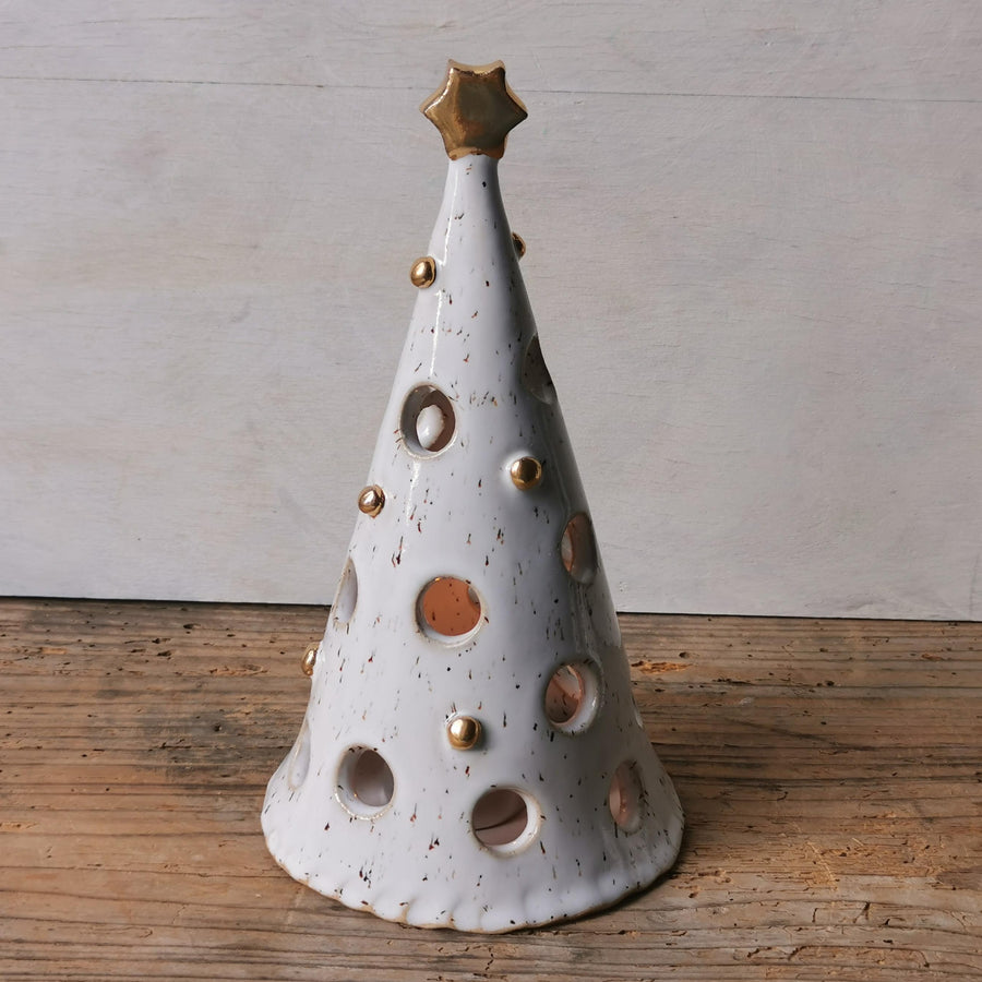 Ceramic Christmas tree candle holder Nr. 1 Isla Clay