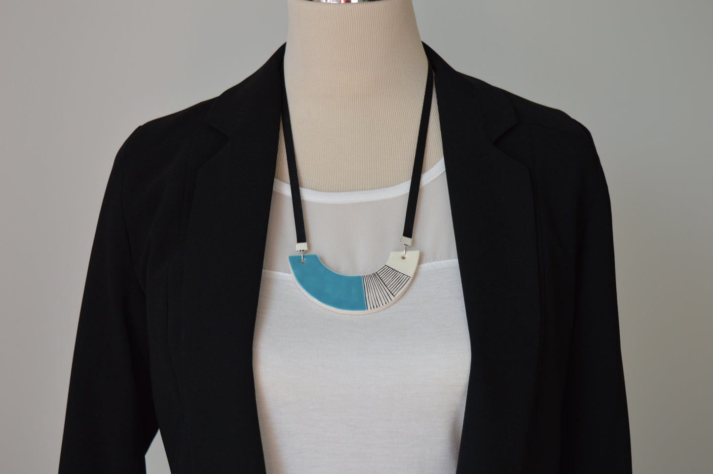 Azure - geometric ceramic statement necklace
