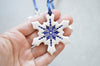 Christmas decorations // ceramic snowflake ornament - set of 3