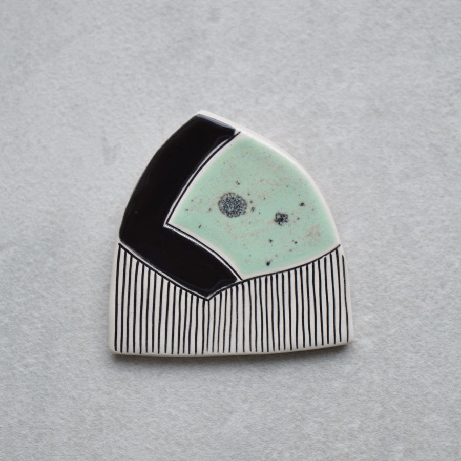 Ceramic brooch - Mint green