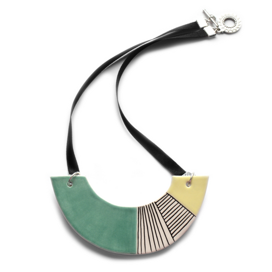 Azure - geometric ceramic statement necklace