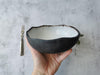Soup bowl (white on black clay)