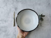 Soup bowl (white on black clay)