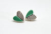 Stud earrings - Geometric hearts - Turquoise - LUSEHTU