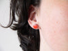 Stud earrings - Coral red