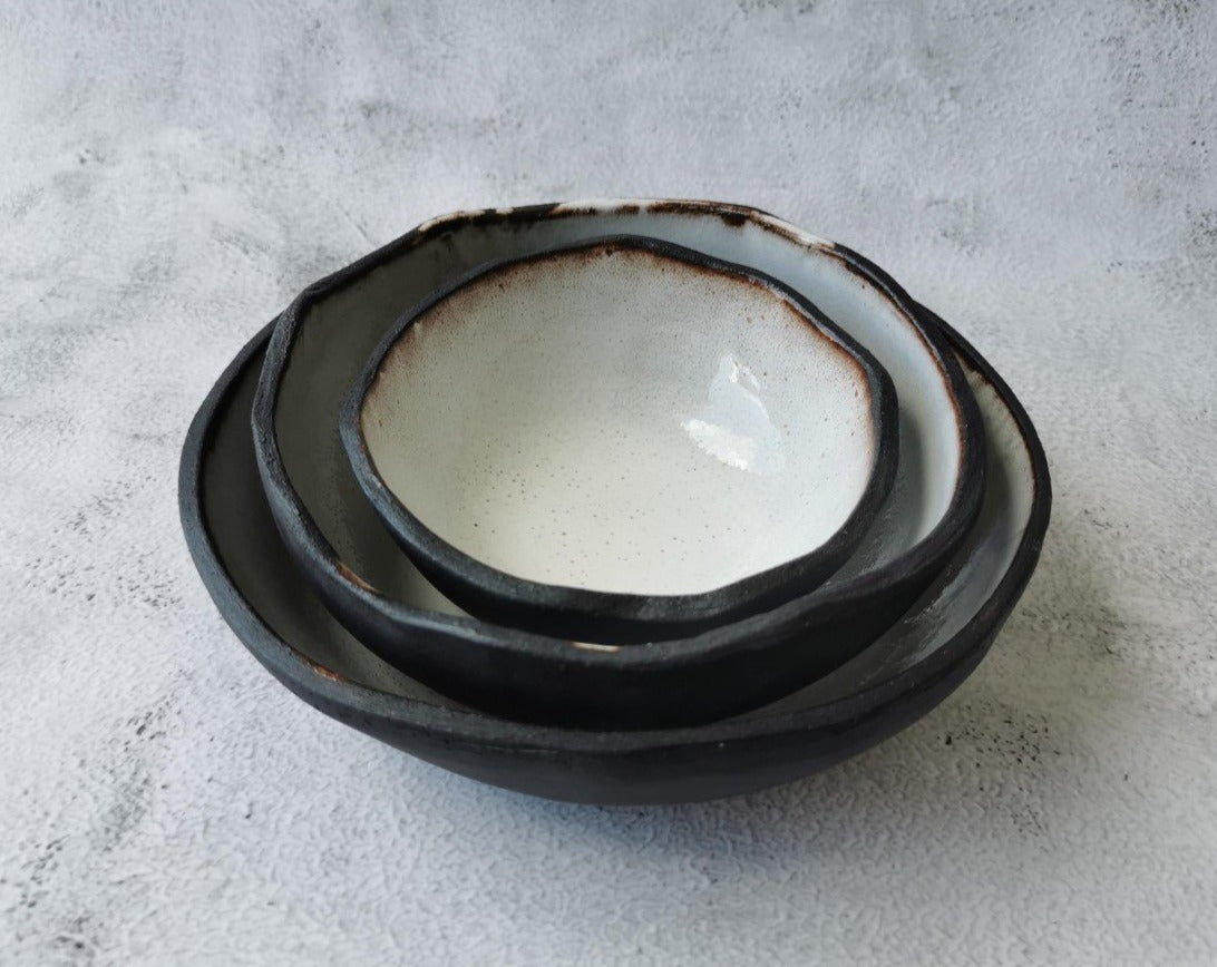 handmade ceramic stacking bowls