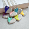 colorful minimalist ceramic heart pendants valentines gift