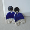 Royal blue stud dangle earrings