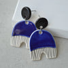 Royal blue stud dangle earrings