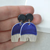 Royal blue stud dangle earrings